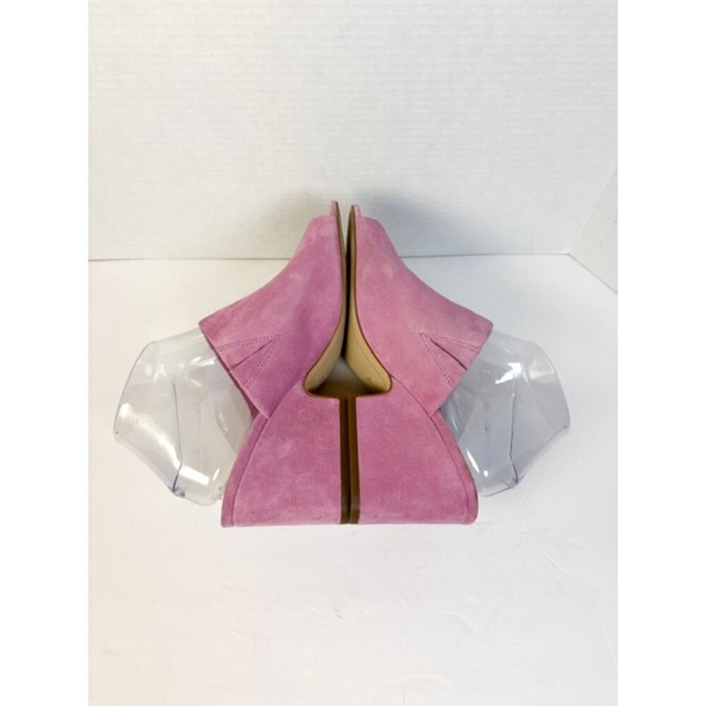 Sam Edelman Pink Suede Rheta Mules Peep Toe Block Heel Barbiecore Sandals 8.5 - Picture 5 of 10